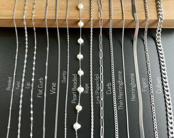 SILVER Chain Necklaces Miami Cuban Chain Chain for Men Dainty Chain Curb Chain Paperclip Chain WATERPROOF Jewelry Christmas Gift