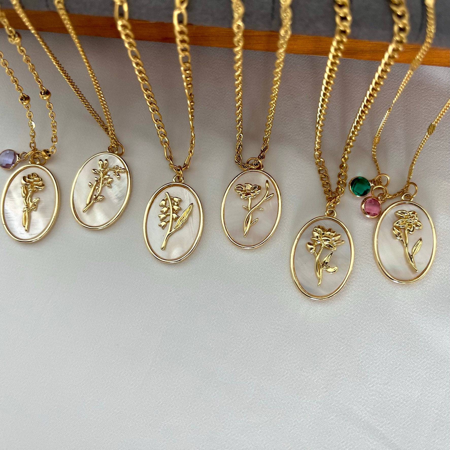 Celestial Zodiac Necklace • Pearl Birthflower Necklace • Mom Gift • 3D Zodiac Birthstone Necklace • WATERPROOF Jewelry • Best Friend Gift