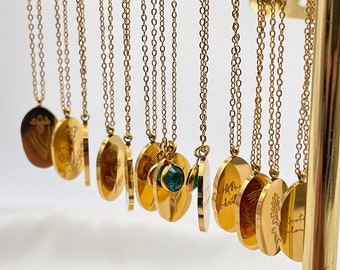 GOLD Birth Flower Necklace Birth Month Zodiac Pendant Mother's Day Sparkle Birthstone Necklace WATERPROOF Jewelry Christmas Gift for Her
