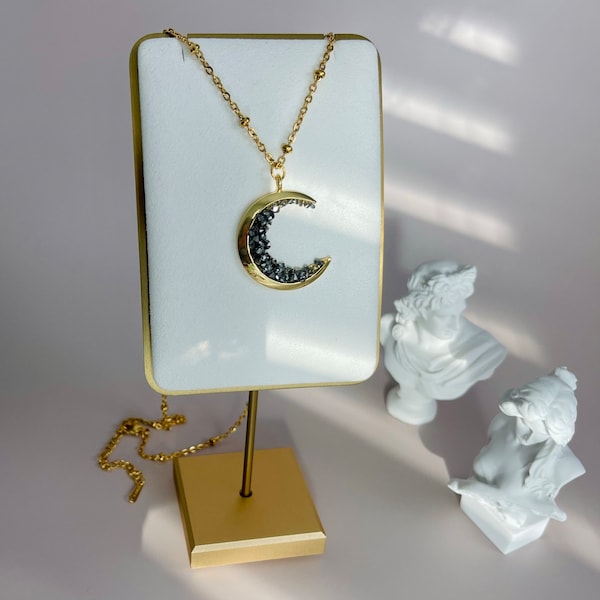 Handmade Gold Crescent Moon Necklace for Mother's Day • Personalized Celestial Jewelry • Dainty Moon Phase Necklace • Gift for Best Friends