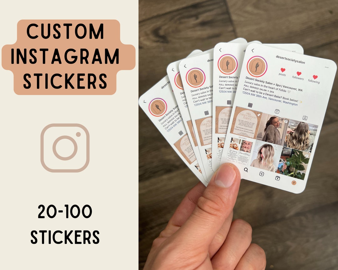 Custom Instagram Stickers, Instagram Decal, Social Media Sticker ...