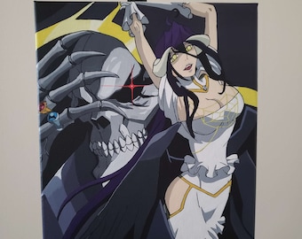 Pintura acrílica sobre lienzo pintada a mano de un fan de Overlord