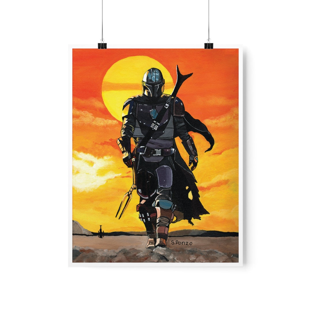 The Mandalorian Fan Art Print Star Wars Wall Poster Mandalorian Digital ...