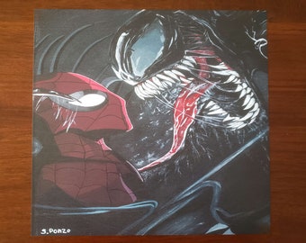 Spiderman and Venom Poster | Digital Print | Wall Decor | Wall Hanging