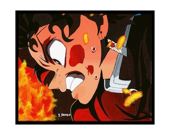 Anime Poster | Demon Art Print | Wall Decor