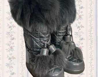 Christian Dior Women's Black and Grey Moon Boots