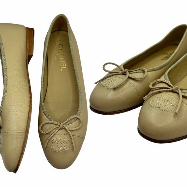 Chanel ballet flats shoes mules kitten heels beige classic preppy mesh summer fairy vintage y2k coquette