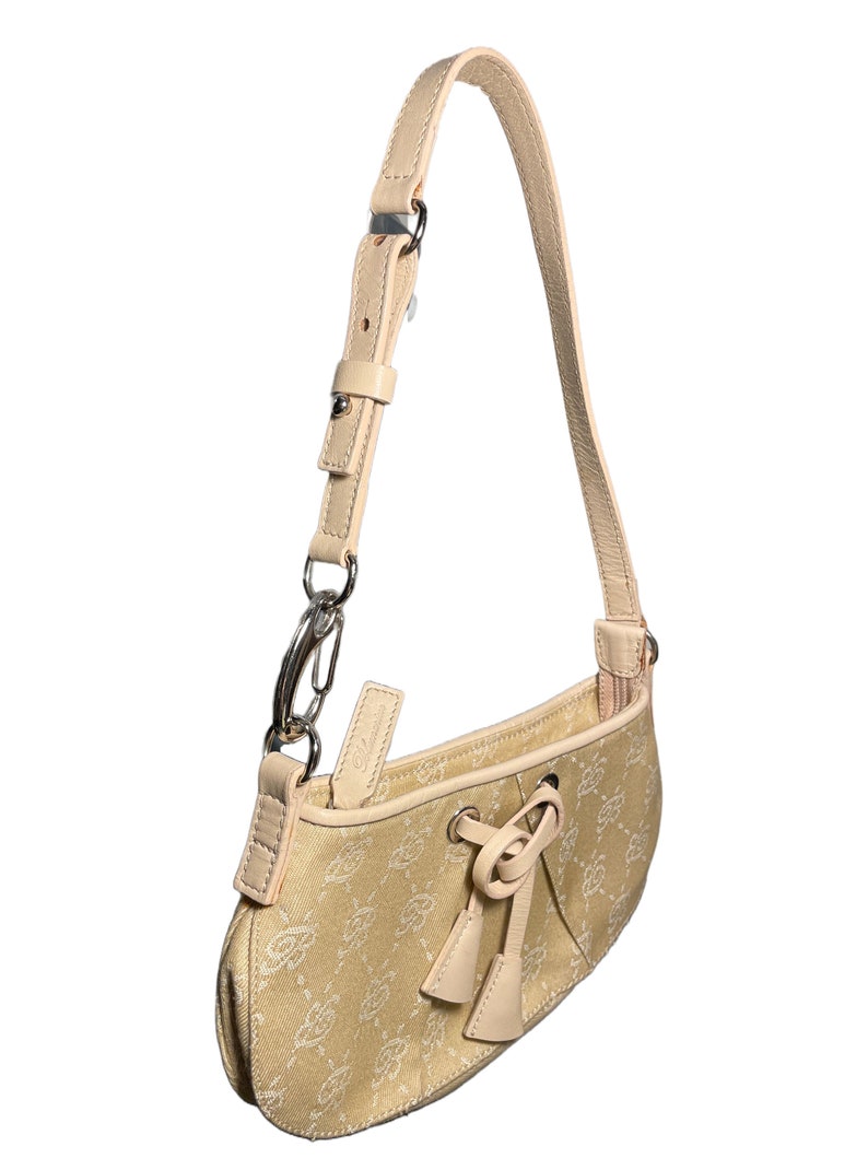 Blumarine Monogram Bag Handbag Purse Clutch Beige Vintage Piece Y2k