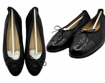 Chanel ballet flats shoes mules kitten heels black classic preppy mesh summer fairy vintage y2k coquette