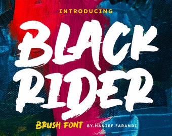 Black Rider - Brush Font, Horror Font, Movie Font, Cover Font, Lettering Font, Rought Font