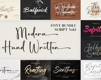 Modern Handwritten Font Bundle | Modern Font | Woff | otf | ttf |Instant Download | Canva Fonts | Cricut Fonts | Procreate Fonts
