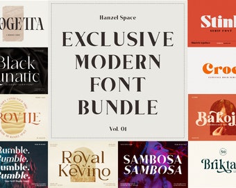 Exclusive Modern Serif Font Bundle Vol. 01 | Font Serif, Modern Font, otf, ttf, Instant Download, Canva Fonts, Cricut Fonts, Procreate Fonts