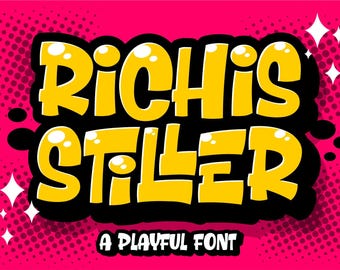 Richis Stiller - Playful Font,  School Font, Baby Font, Outline font, Font Pairing, Planner font, Procreate font, Fun Font, Happy Font