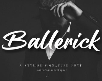 Ballerick - Calligraphy Font, Alphabet Font, Script Font, Signature Font, Website Font, Swirl Font, Logo Font