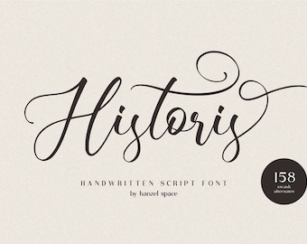 Historis - Modern Calligraphy, Wedding Font, Handwritten Script, Branding Font, Corjl Font, Cricut Font, Digital Font, Logo Font