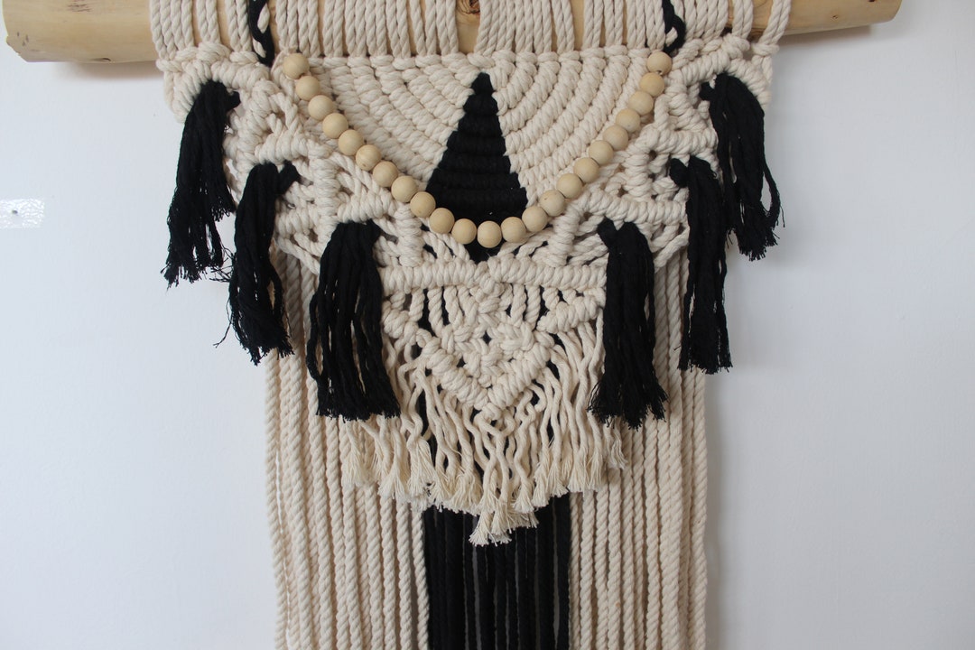 The Africa Series Two Macramé Wall Hanging Patterned Wood Etsy