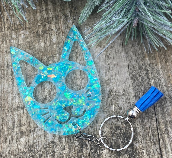 Cat Keyring Ladies Keycharm Self Defence Kitty Cat Resin Etsy UK