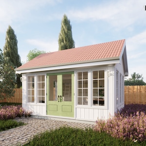 12x16 Garden Shed Plans Guest House Plans Bunkhouse Shed Plans Workshop Blueprints Gift For Her She Shed