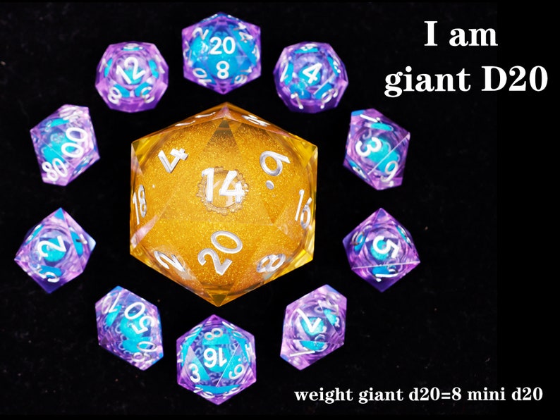 Giant D20 Liquid Core Dnd Dice Set for Magic the Gathering Etsy UK