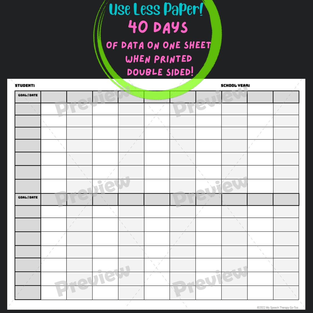 student data tracker sheet: speech & ot therapy data log (digital