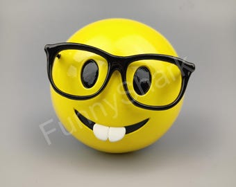 Nerd Emoji Magnet | Fun 3.54" Smiling Glasses Emoji for Fridge