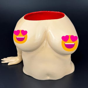 Funny Boob Jar – Breast Shaped Candy Bowl, Organizer or Coin Bank – Adult Gag Gift,  Home Decor, Body Art Sculpture