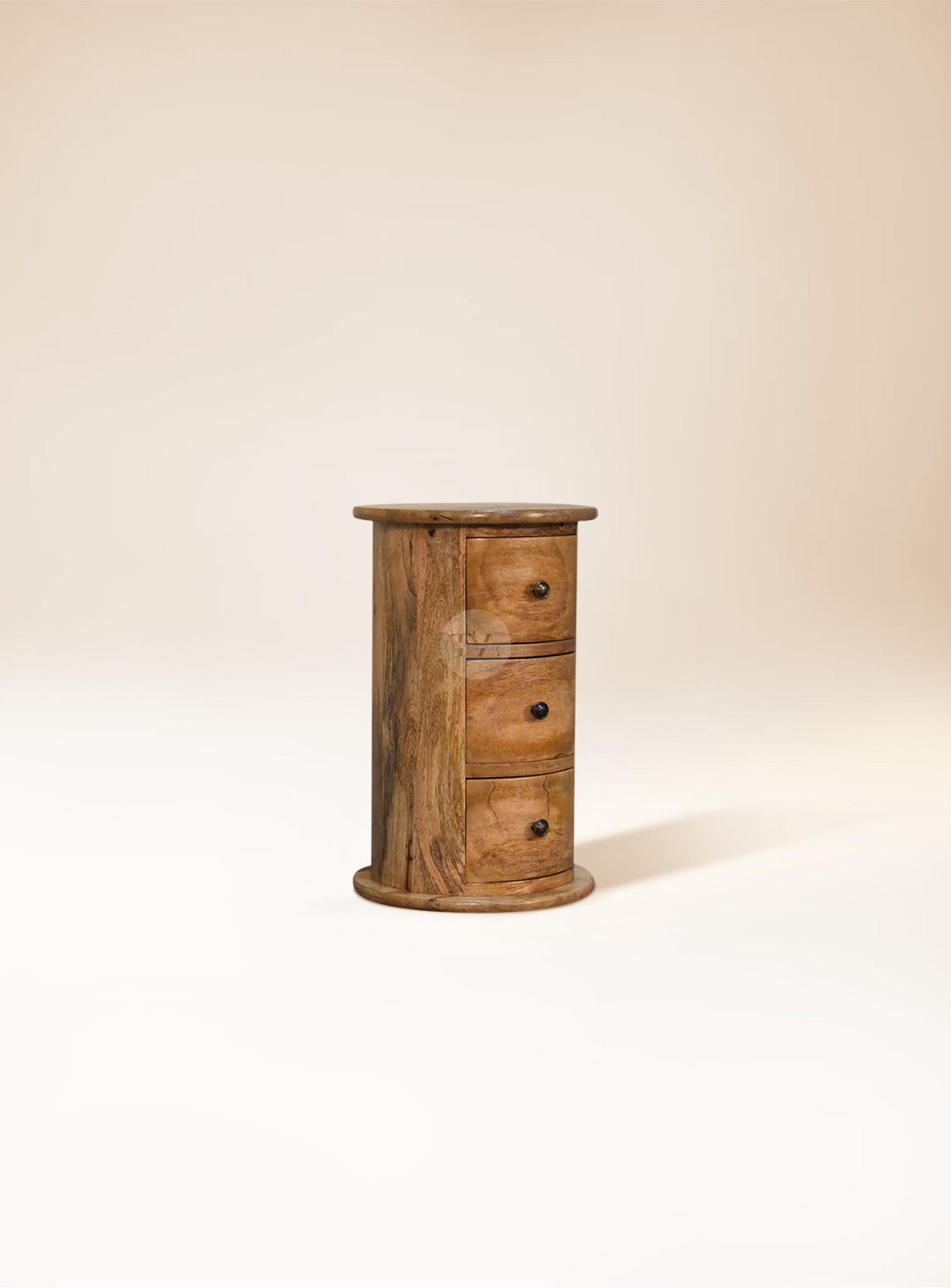 Small Drum Bedside Table With Storage Barrel Bedside Table Wood Drum