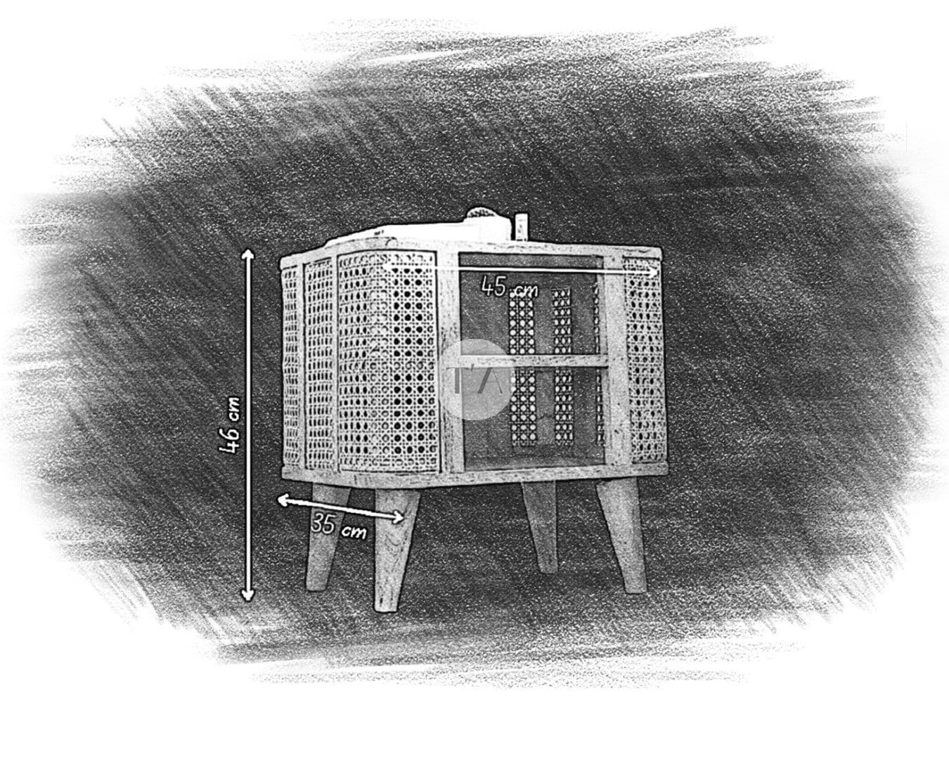 Rattan Bedside Table Boho Bedside Table Rattan Side Table Etsy UK