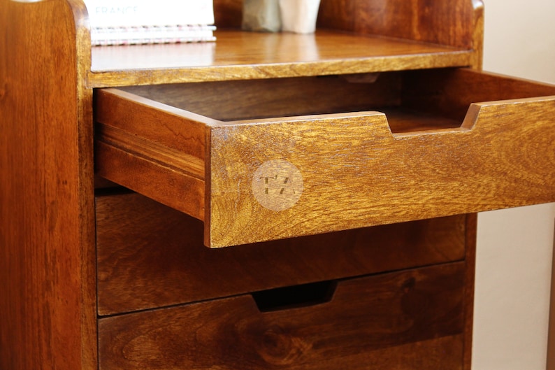 Mid Century Bedside Table 3 Drawers Bedside Table Storage Etsy UK