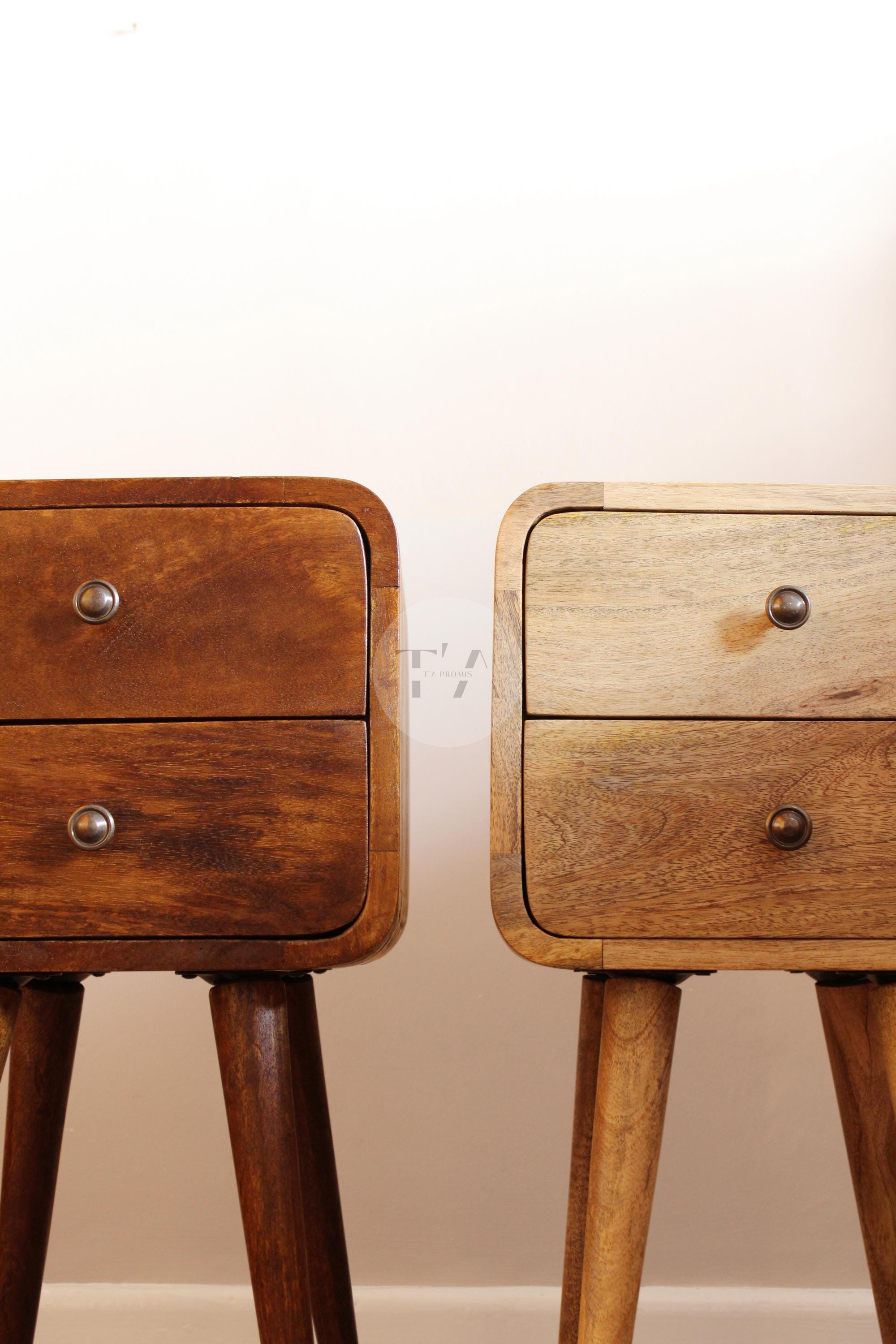 Contemporary End Table With 2 Drawers • Mini End Table Cube • Living ...