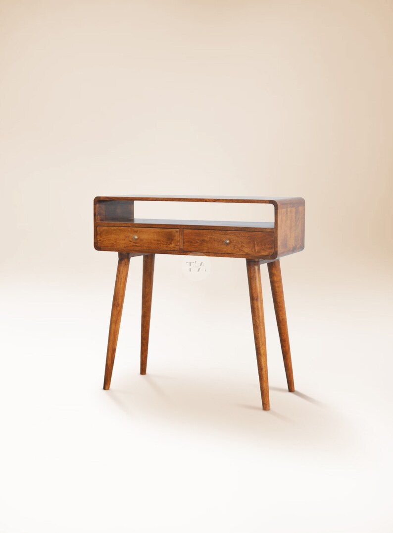 Mid Century Console Table With Drawers Wooden Console Table - Etsy UK