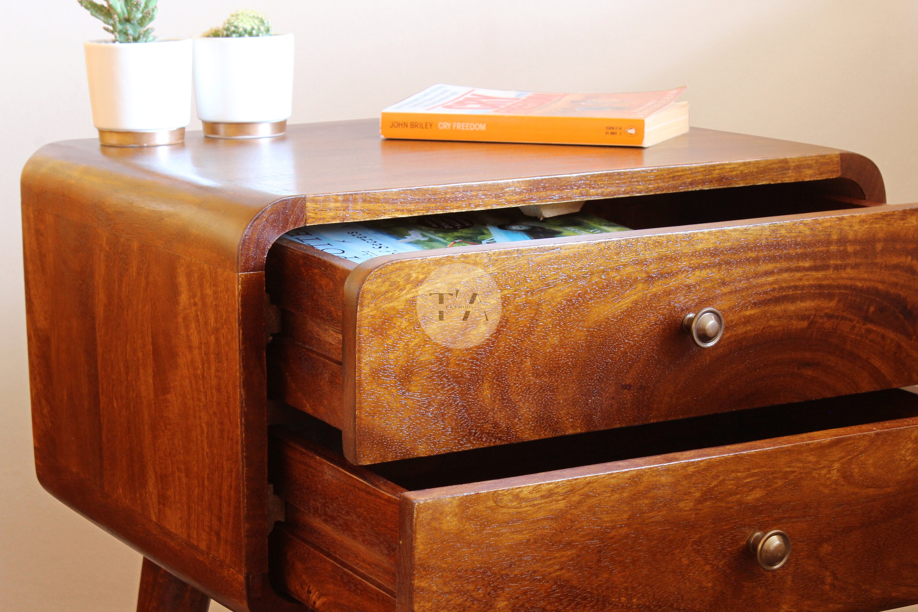 Bedside Table With Drawers Mid Century Bedside Table Etsy UK