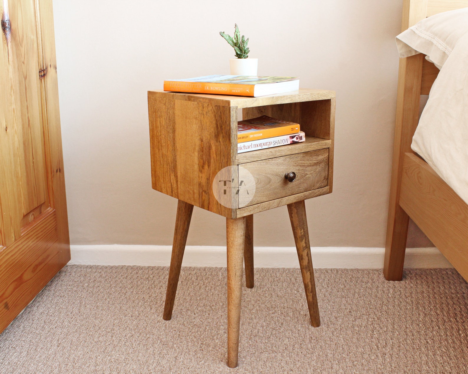 Narrow Bedside Table Small Bedside Table Slim Bedside Etsy UK