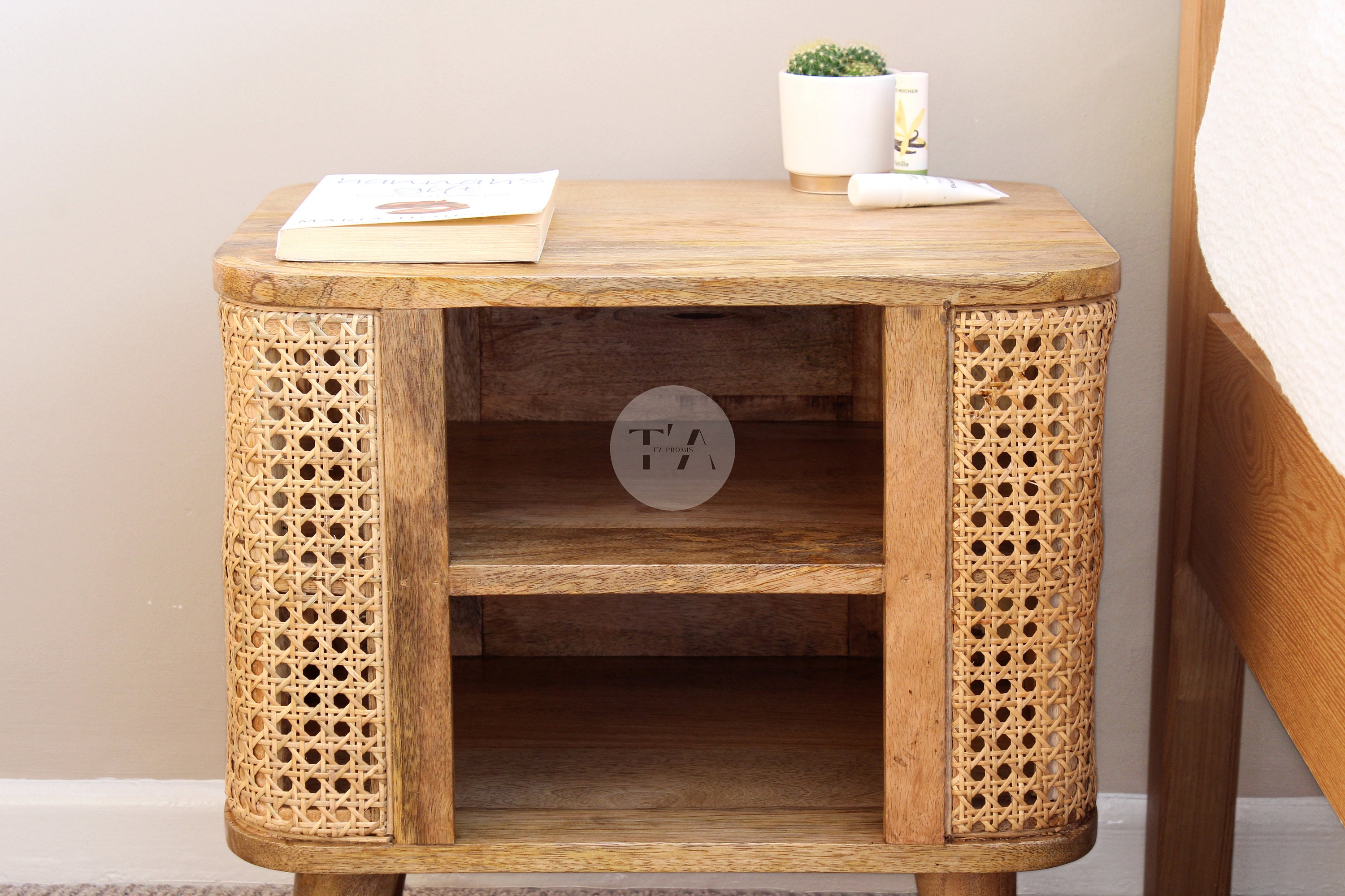 Rattan Bedside Table Boho Bedside Table Rattan Side Table Etsy UK