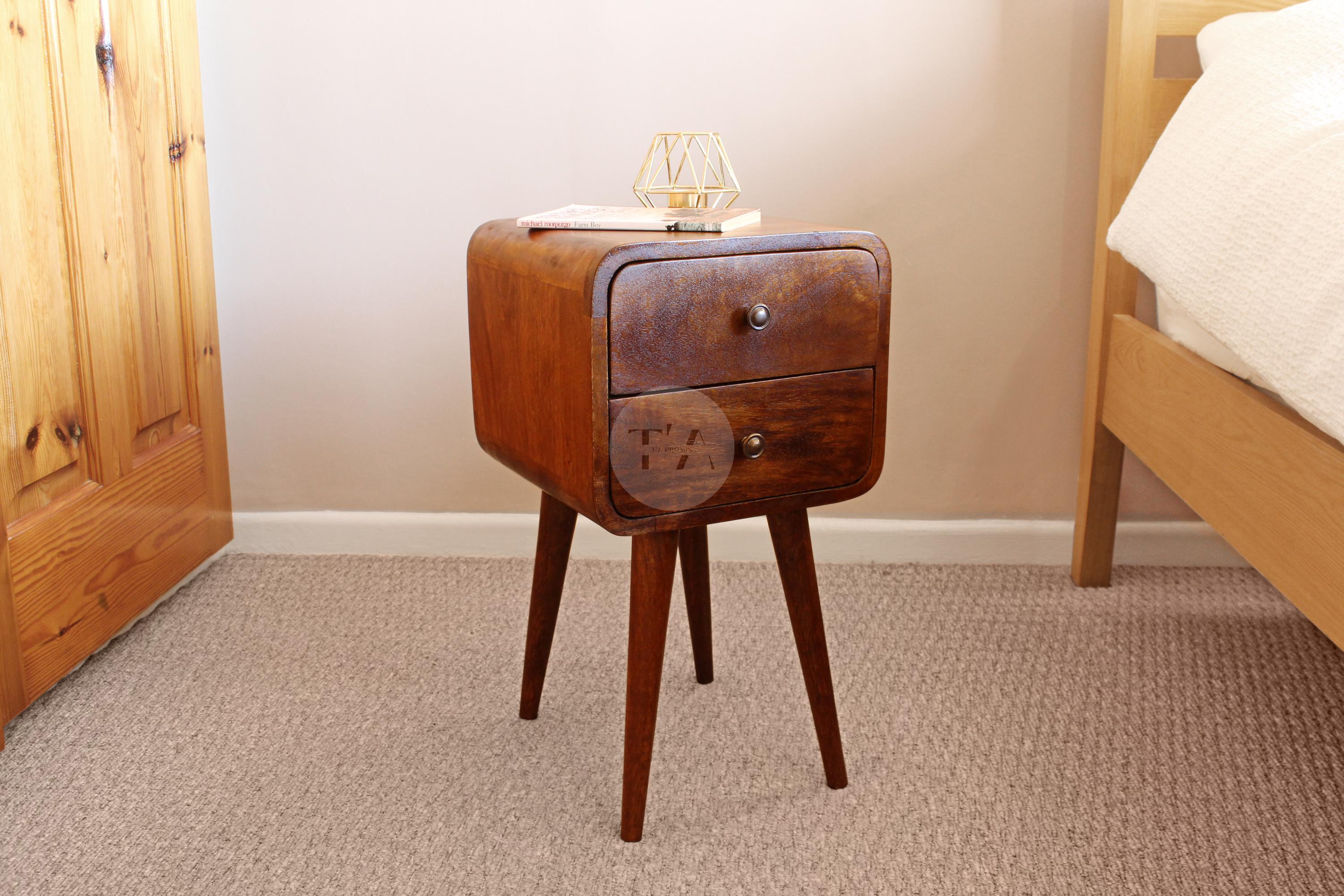 Contemporary End Table With 2 Drawers • Mini End Table Cube • Living ...