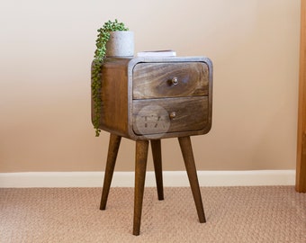 Refined Charcoal Grey Bedside Table with Tapered Legs: Timeless French Style Nightstand