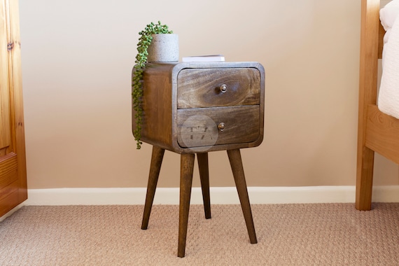 Thin grey 2024 bedside table