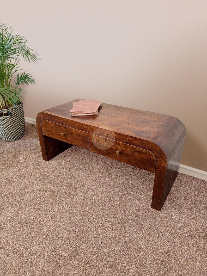 Rounded Tv Table Curved Edge Tv Unit Design • Arched Tv Stand Rounded Edges • Solid Wood ...