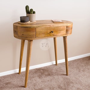 Mid Century Dressing Table • Mid Century Console Table Nordic • Modern Vanity Unit • Solid Wood Makeup Desk • Slim Console Table Wooden