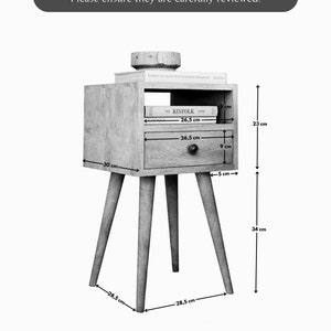 Schmaler Nachttisch Kleiner Nachttisch Schlanker Nachttisch Süßer Nachttisch leicht Nachttisch mit Ablage Nachttisch Cube Bild 2