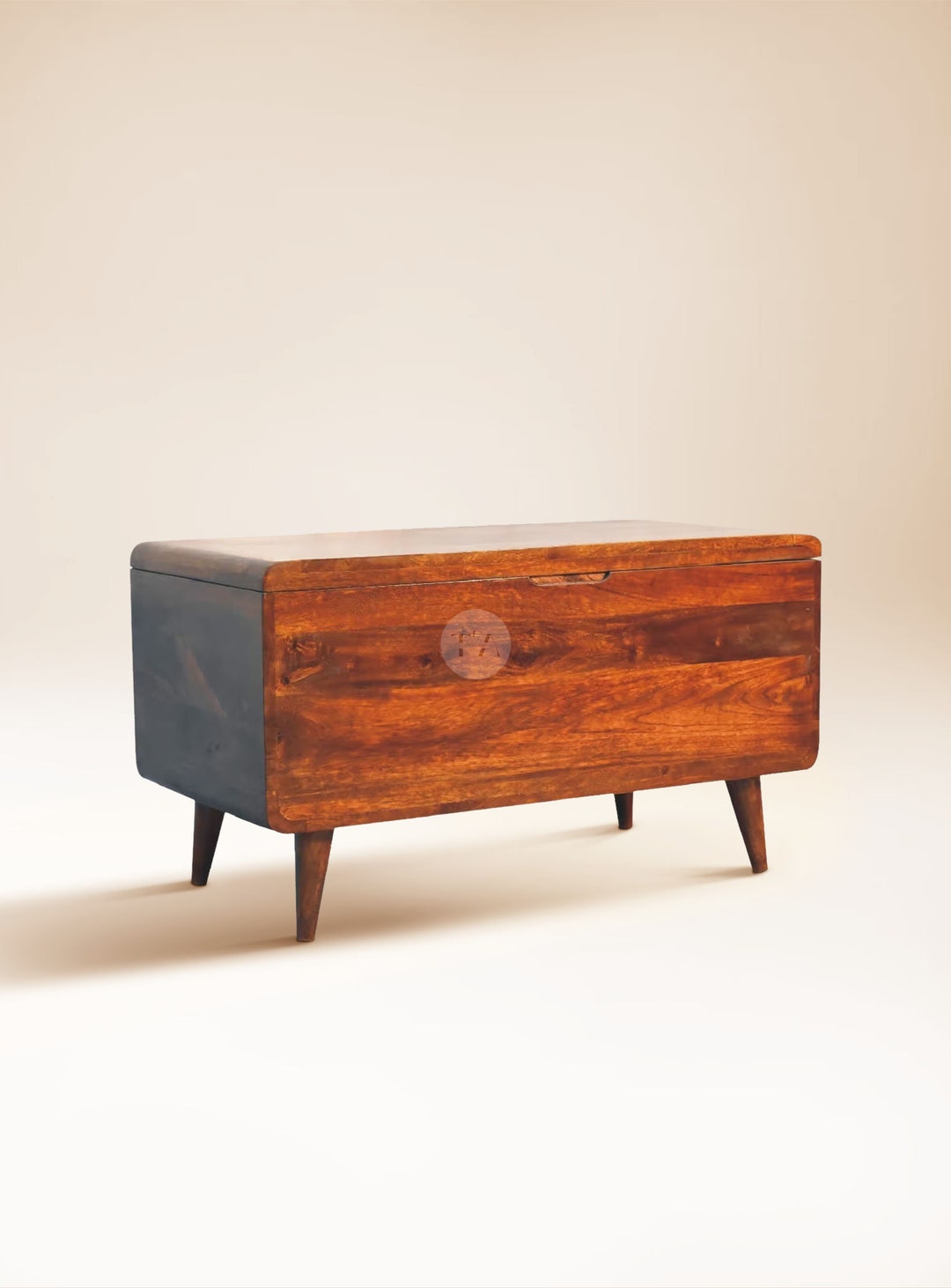 Trunk Storage Box Wood Blanket Box Seat Living Room Chest for Toys