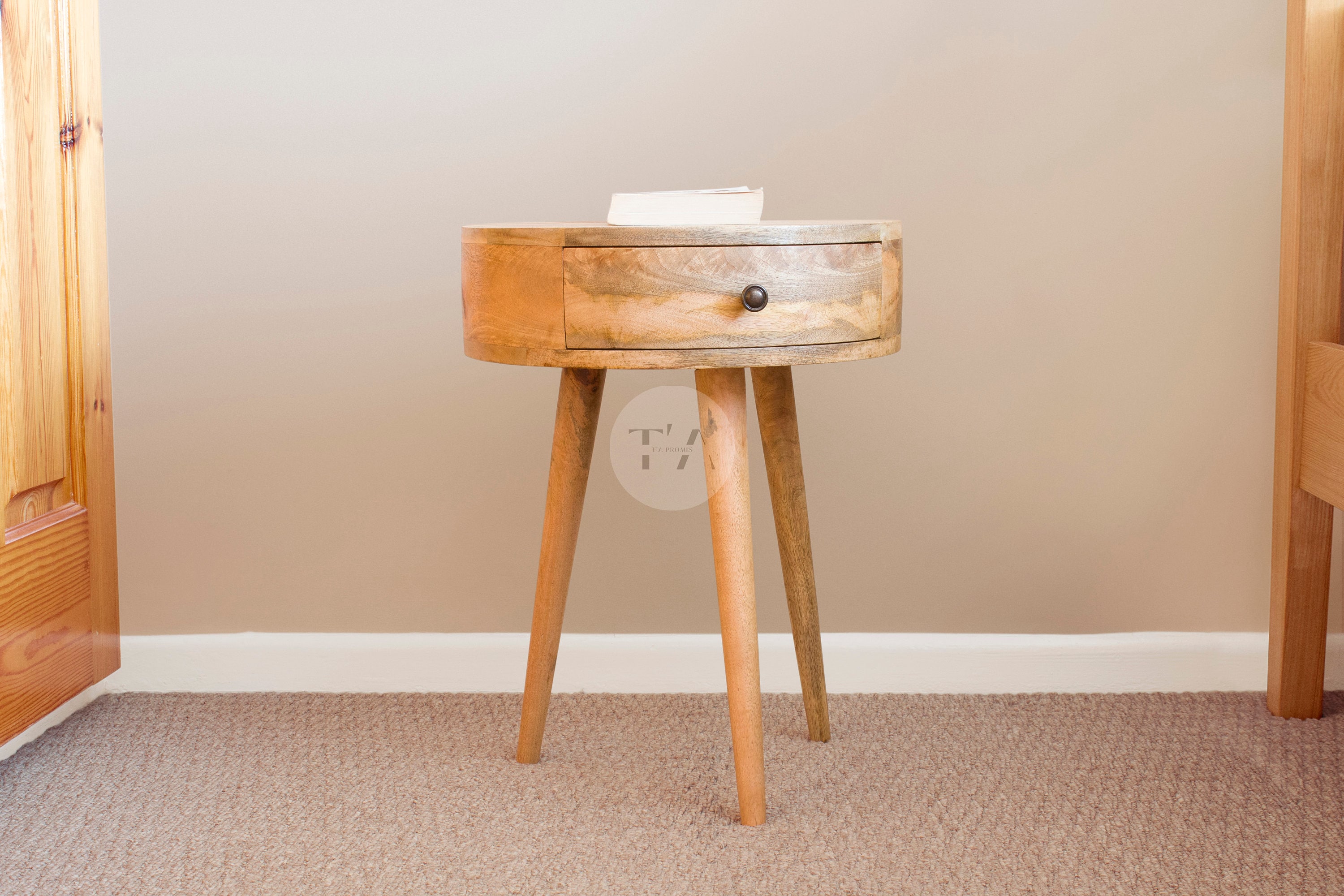 Round small nightstand discount
