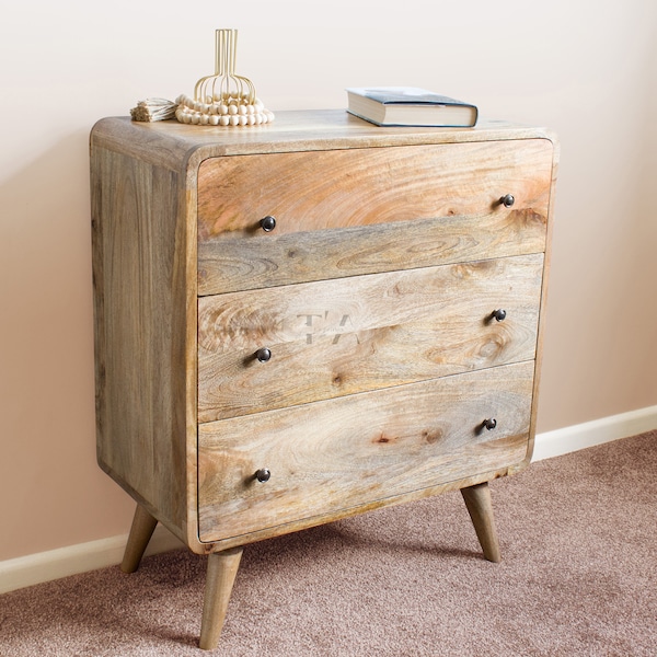 Wooden Chest of Drawers uk Oak • Modern Chest of Drawers for Bathroom • Mango Wood Chest of Drawers for Hallways • Bedroom Dresser