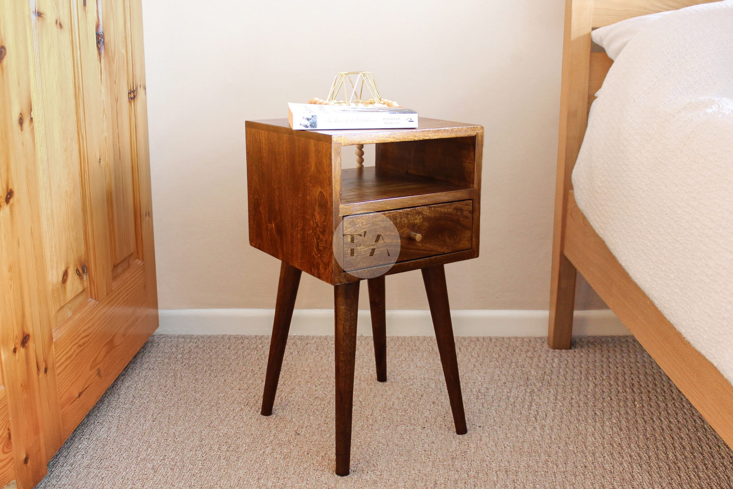 Bed table with drawer discount