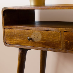 Mid Century Console Table With Drawers Wooden Console Table - Etsy