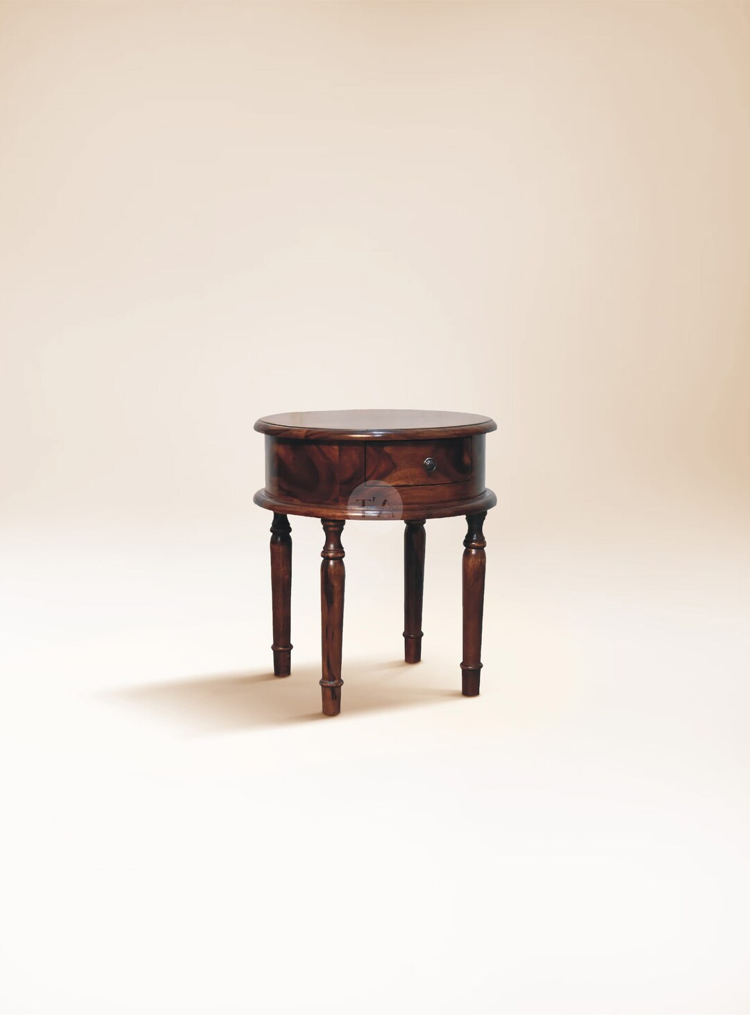 Victorian Bedside Table Natural Wood Circular French Side Etsy UK