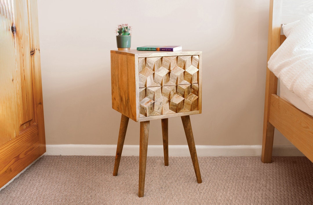 Tall Bedside Table With 2 Drawers High Bedside Table Funky Bedside
