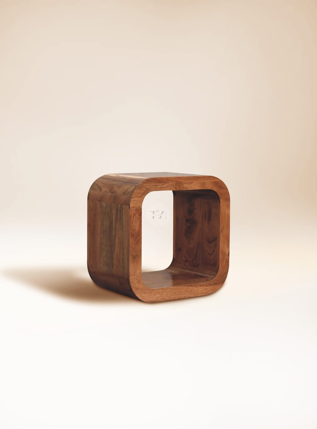Cube Bedside Table No Legs Open Side Table Bedroom Square End Table for