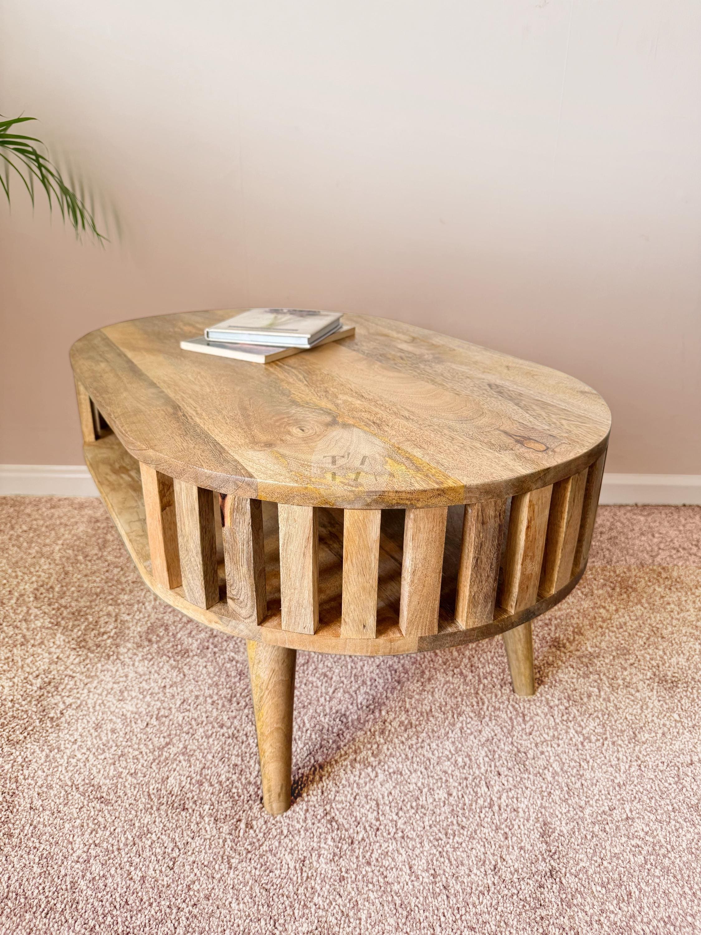 Round Coffee Table With Storage • Small Coffee Table for Living Room ...