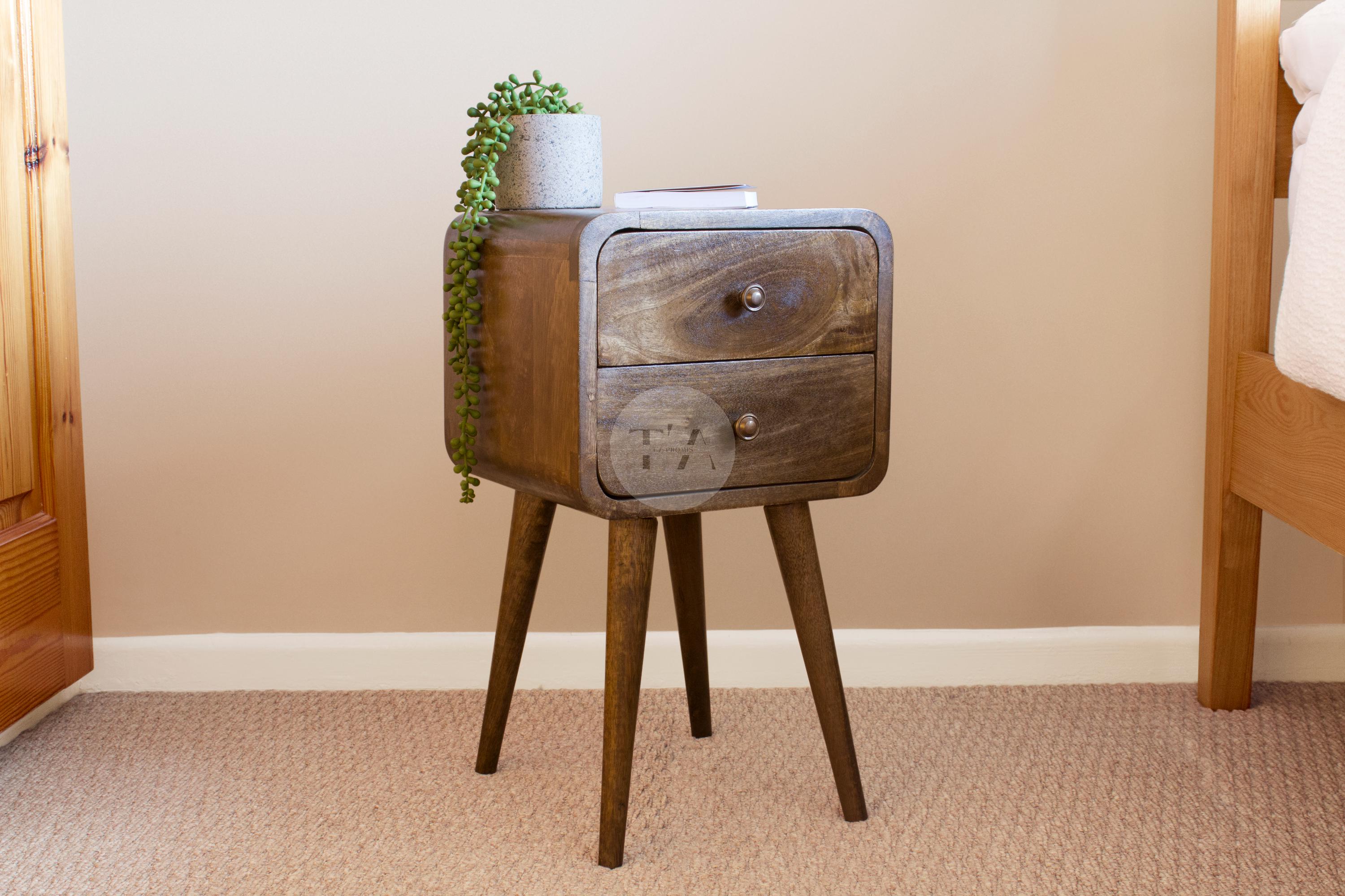 Contemporary End Table With 2 Drawers • Mini End Table Cube • Living ...